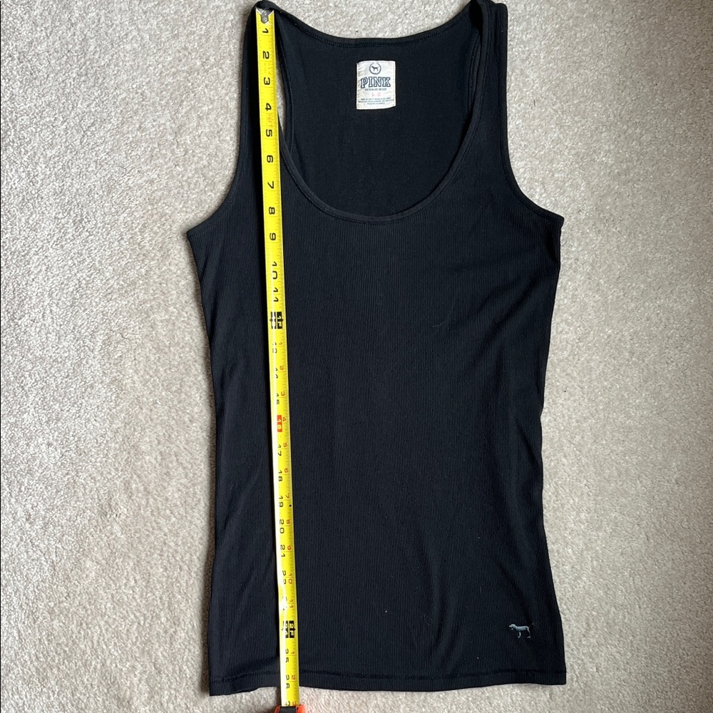PINK racerback black ribbed tank